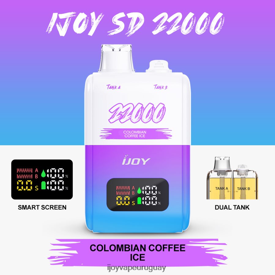 iJOY Vape België - iJOY SD 22000 desechable N20LL151 helado de café colombiano