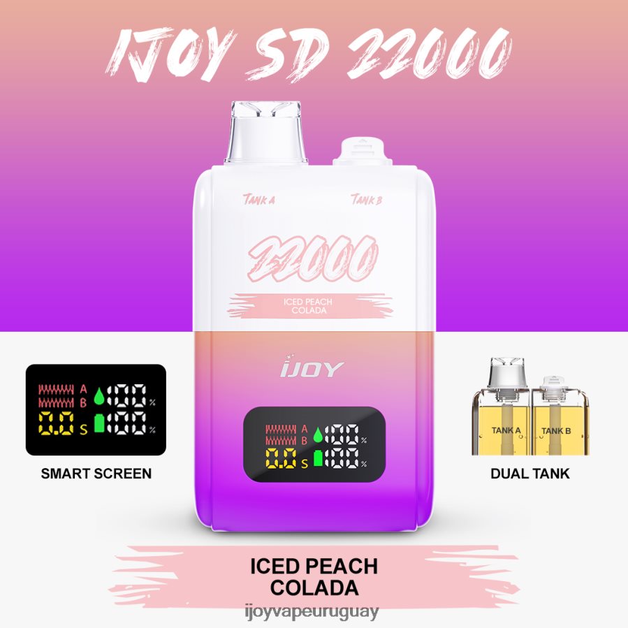 iJOY Vape Review - iJOY SD 22000 desechable N20LL155 colada helada de durazno